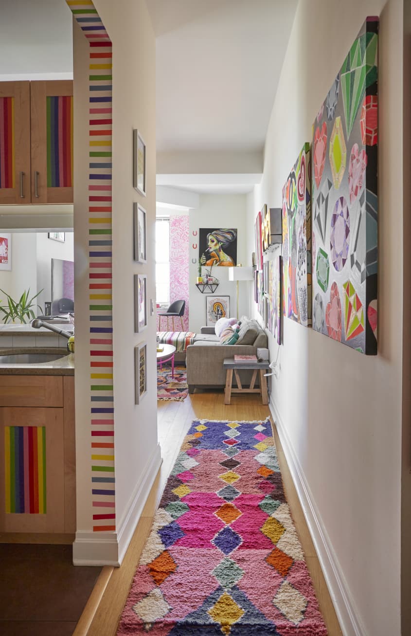 Textile Designer's Rainbow Eclectic New York City Rental Apartment